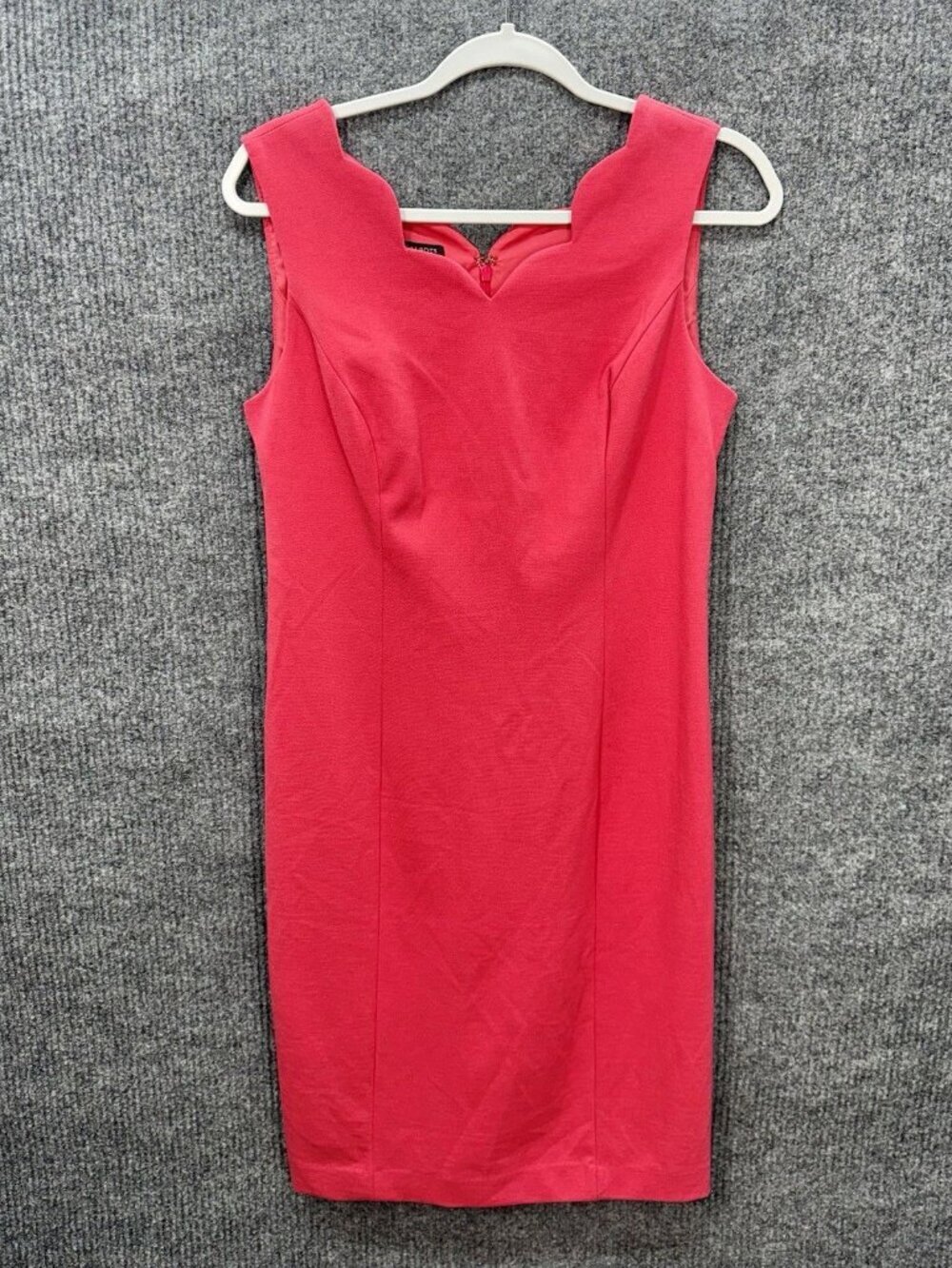 Talbots Dress Womens 8P Pink Scallop Neck Shift Knit Wedding Church Career NEW - Picture 1 of 8